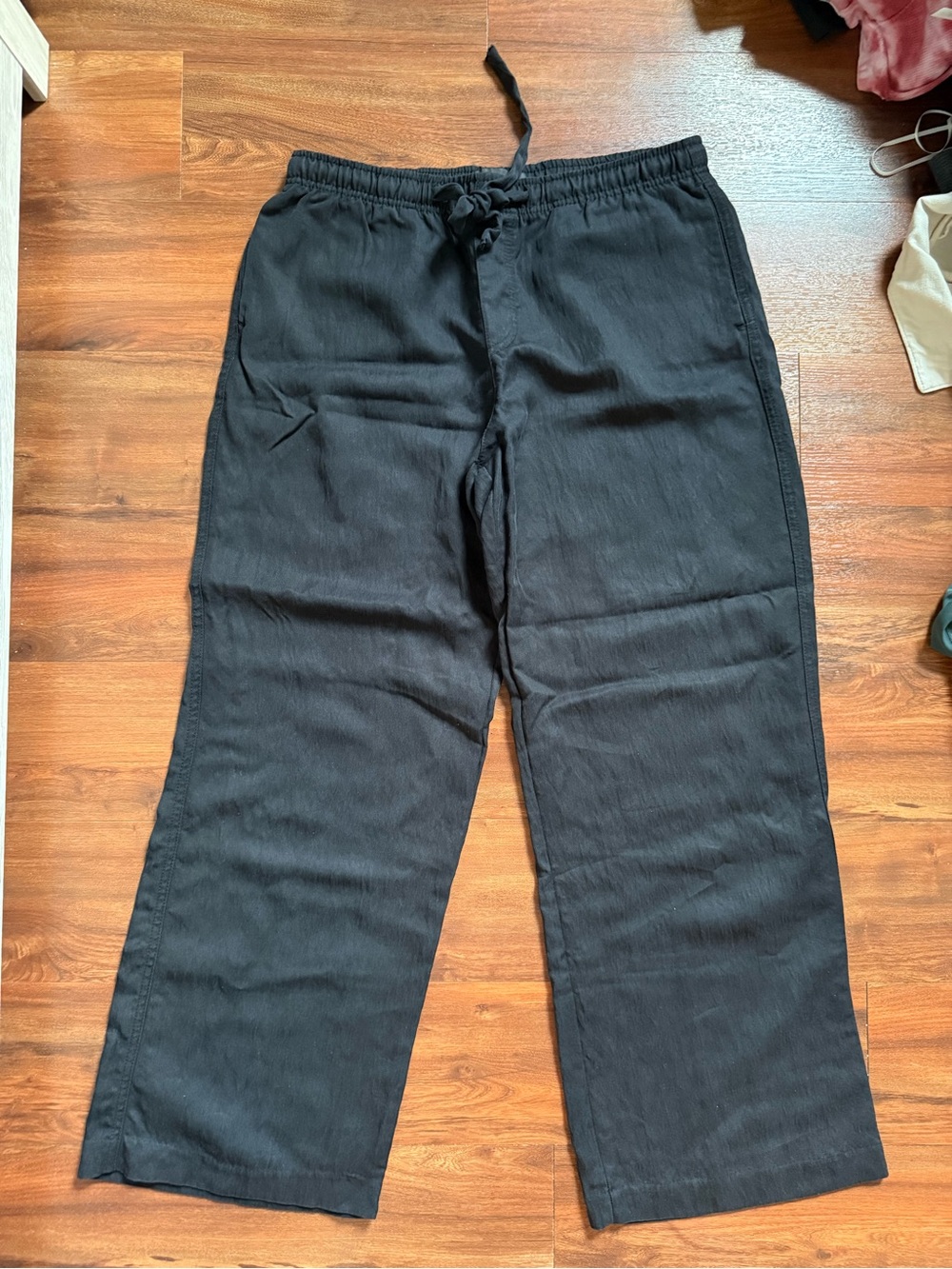 Black Drawstring Casual Pants
